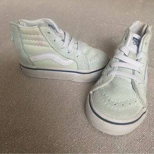 Toddler/Baby High Top Vans Size 4 Mint Green Girls